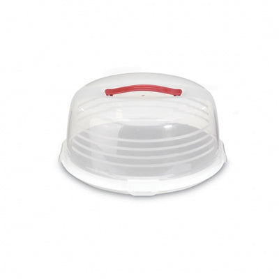 Curver taartdoos 35cm rond wit transp.
