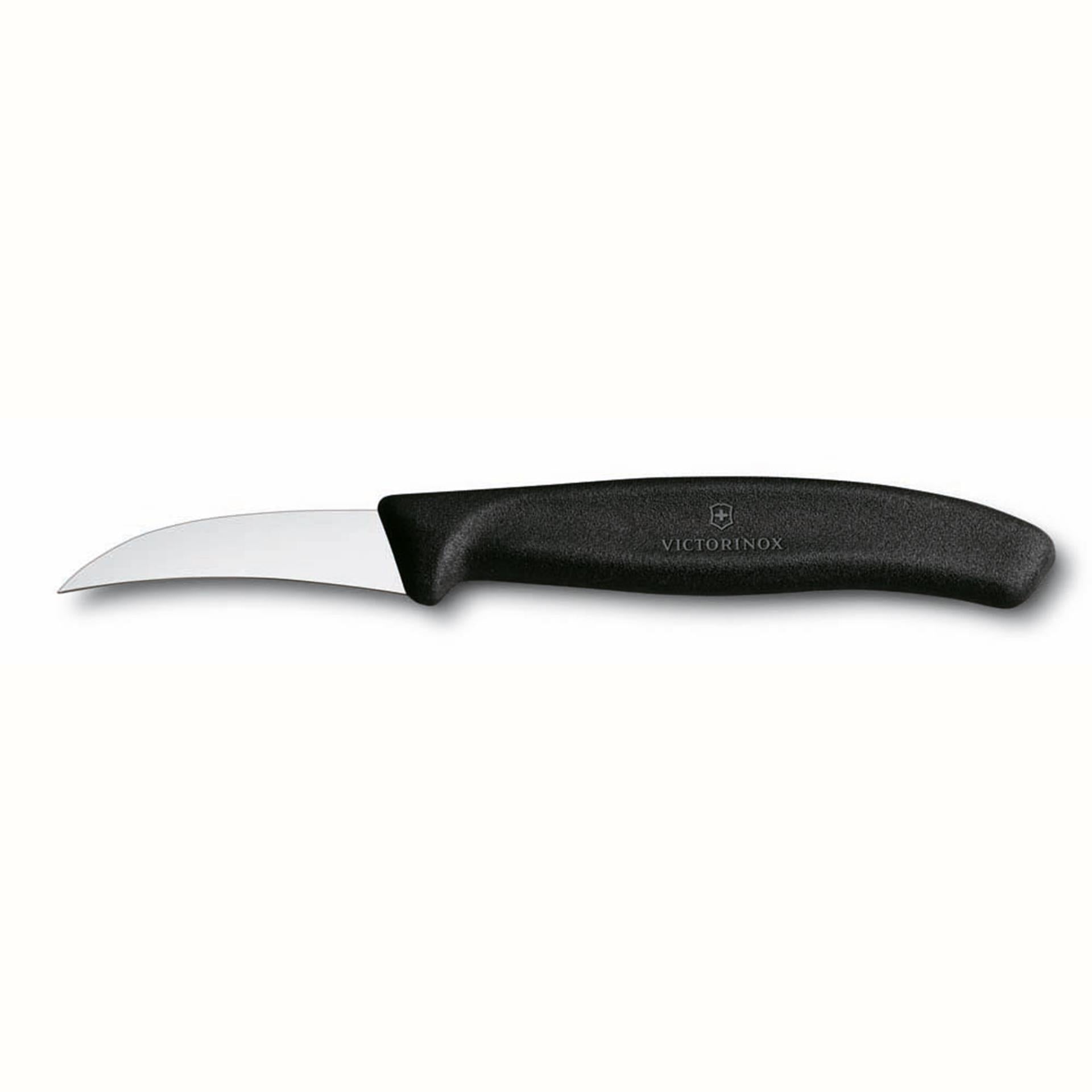 Victorinox schilmesje met gebogen 6cm lemmet en zwart handvat