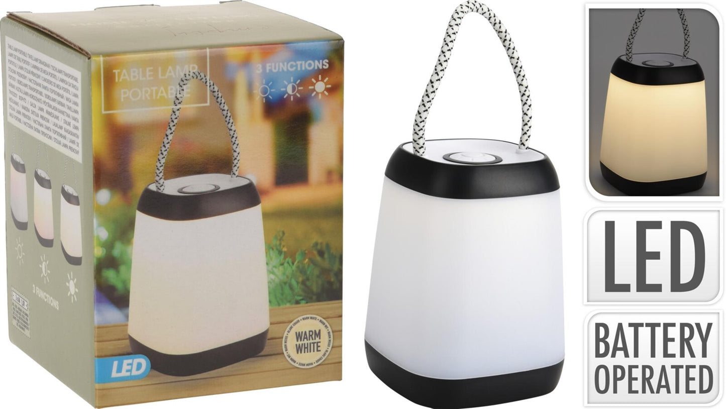 Home styling tafellamp draagbaar led zwart 9x12cm