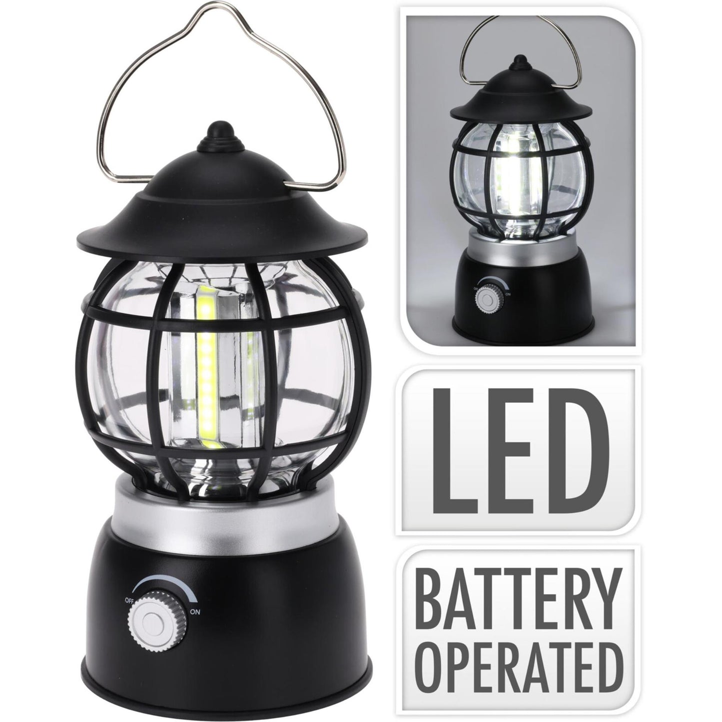 Redcliffs campinglamp cob 10x19cm zwart