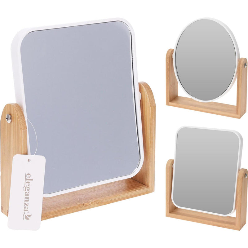 Eleganza make-up spiegel hout kunststof 2-zijdig