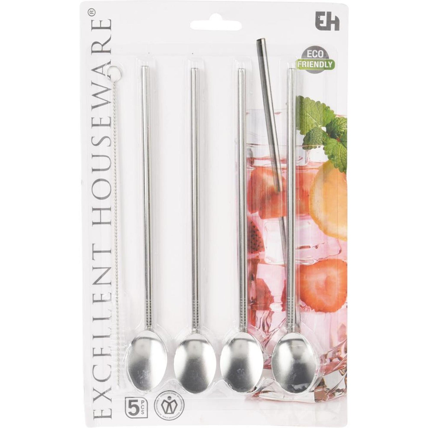 Excellent houseware rietjes rvs met lepel