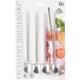 Excellent houseware rietjes rvs met lepel 21cm - afbeelding 1