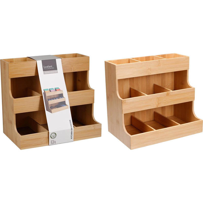 Excellent houseware keuken organizer bamboe 26x17x24cm