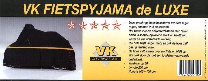 Vk fiets scooter hoes pyama de luxe stof zwart