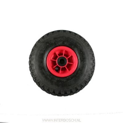 Benson bolderkarwiel steekwagenwiel met luchtband 3.00-4 | asgatdiameter 20mm rollager | hoogte wiel 26cm