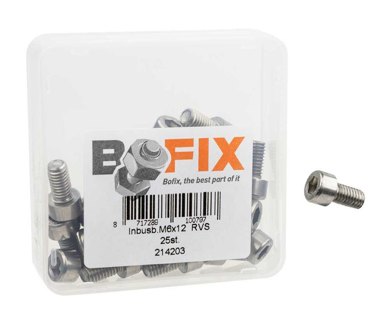 Inbusbout M6x12 RVS per 25