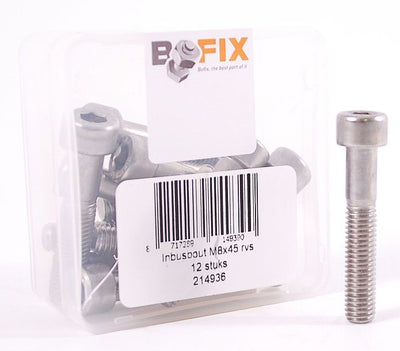 Inbusbout m8x45 rvs (p12)