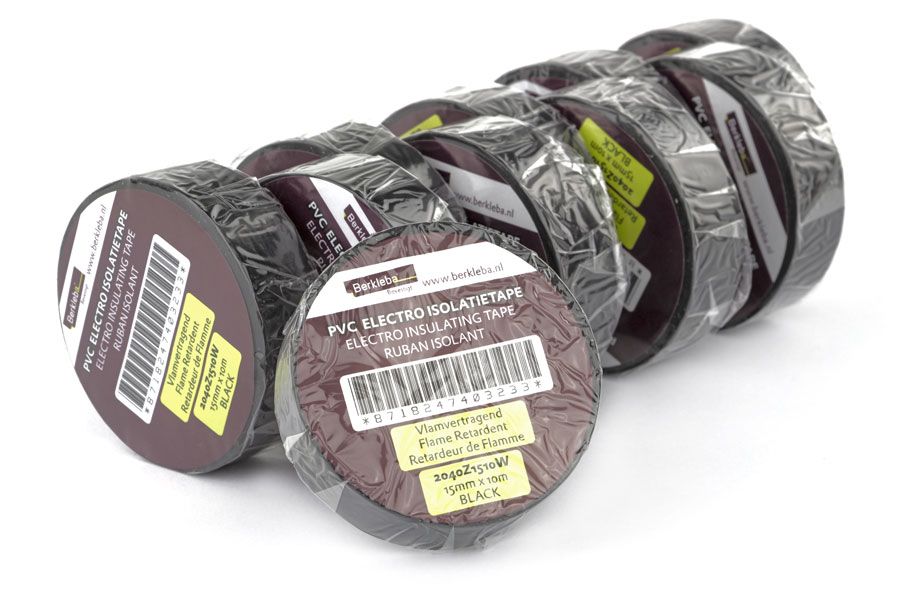 Berkleba tape pvc 15x10mt zwart rol ds a 10