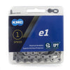 KMC Fietsketting E1 EPT 110 schakels, 1 2 X 3 32, Zilver, 306g