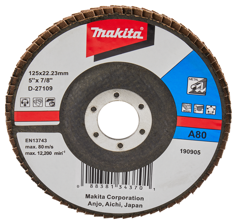 Makita accessoires lamellenschuurschijf 125mm a80 - d-27109 d-27109