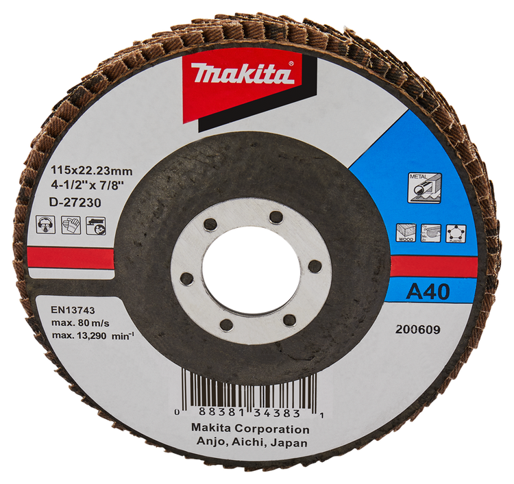 Makita accessoires lamellenschuurschijf 115mm a40 - d-27230 d-27230