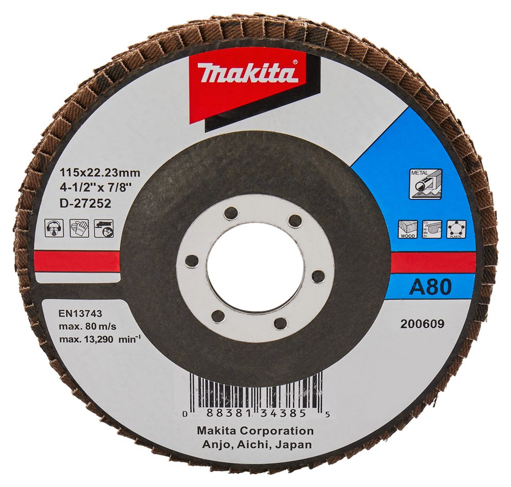 Makita accessoires lamellenschuurschijf 115mm a80 - d-27252 d-27252