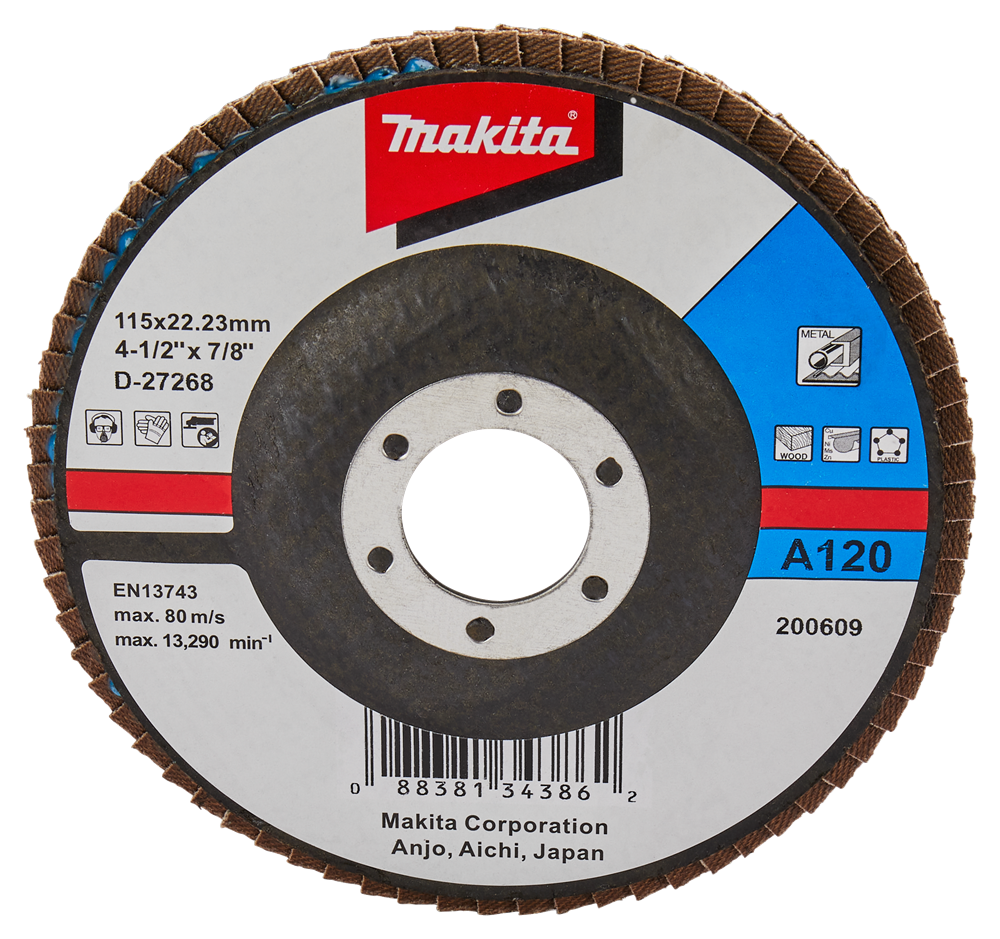 Makita accessoires lamellenschuurschijf 115mm a120 - d-27268 d-27268