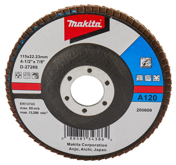 Makita accessoires lamellenschuurschijf 115mm a120 - d-27268 d-27268