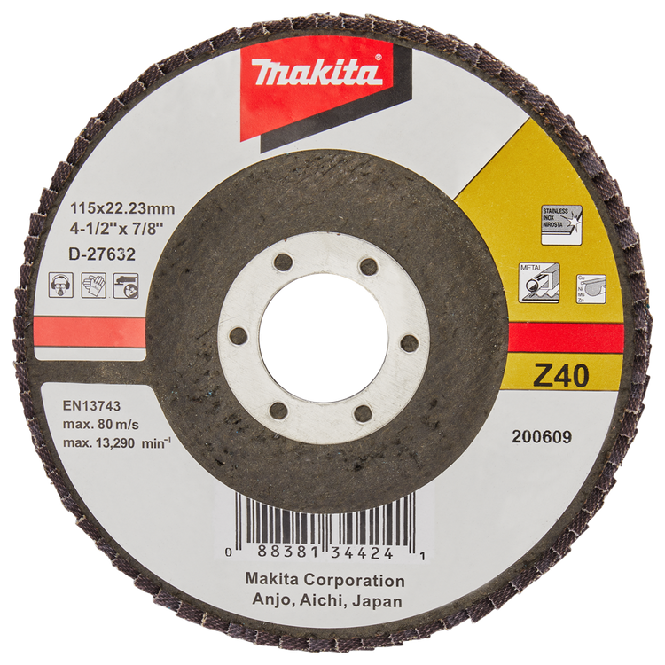 Makita accessoires lamellenschuurschijf 115mm z40 - d-27632 d-27632