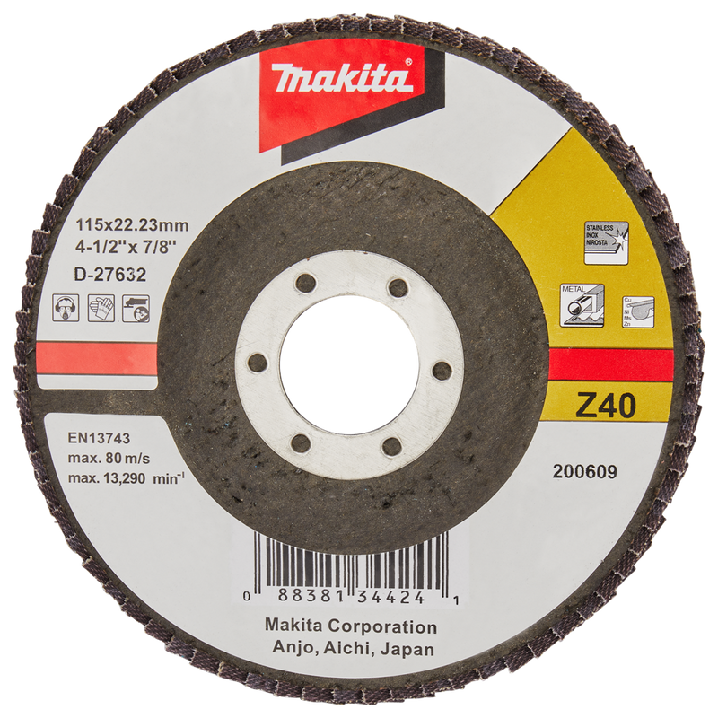 Makita accessoires lamellenschuurschijf 115mm z40 - d-27632 d-27632