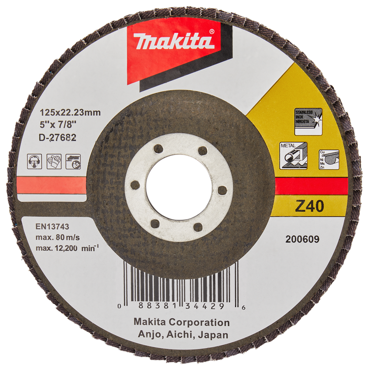 Makita accessoires lamellenschuurschijf 125mm z40 - d-27682 d-27682