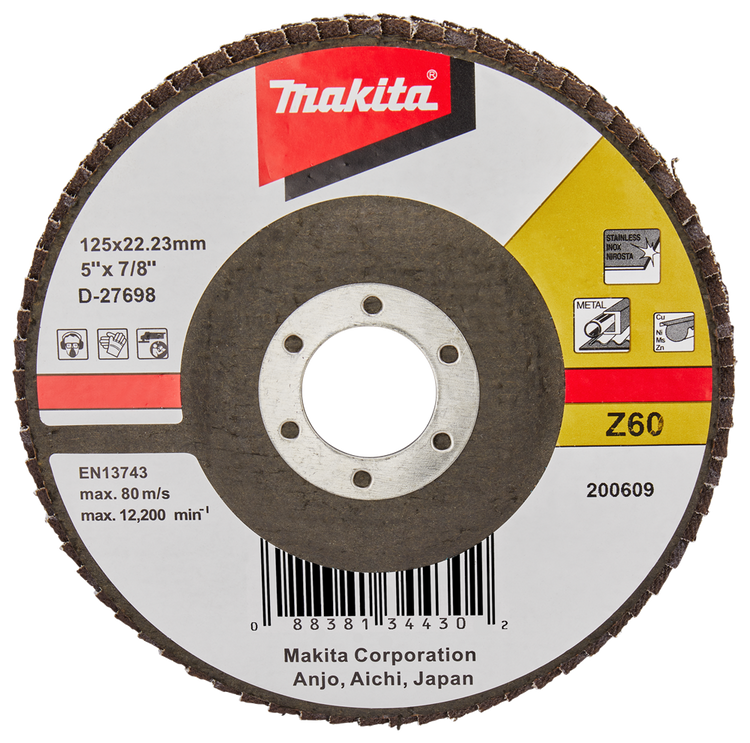 Makita accessoires lamellenschuurschijf 125mm z60 - d-27698 d-27698