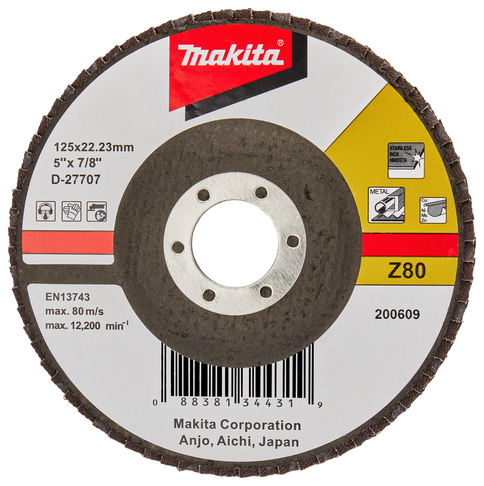 Makita accessoires lamellenschuurschijf 125mm z80 - d-27707 d-27707