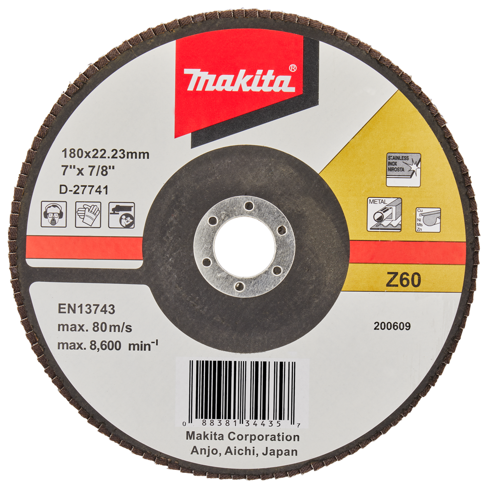 Makita accessoires lamellenschuurschijf 180mm z60 - d-27741 d-27741