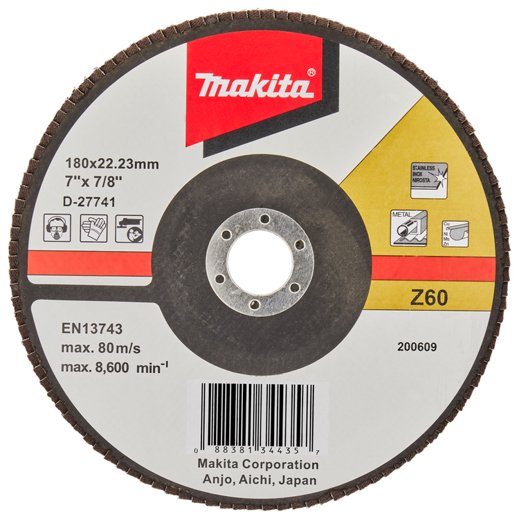 Makita accessoires lamellenschuurschijf 180mm z60 - d-27741 d-27741
