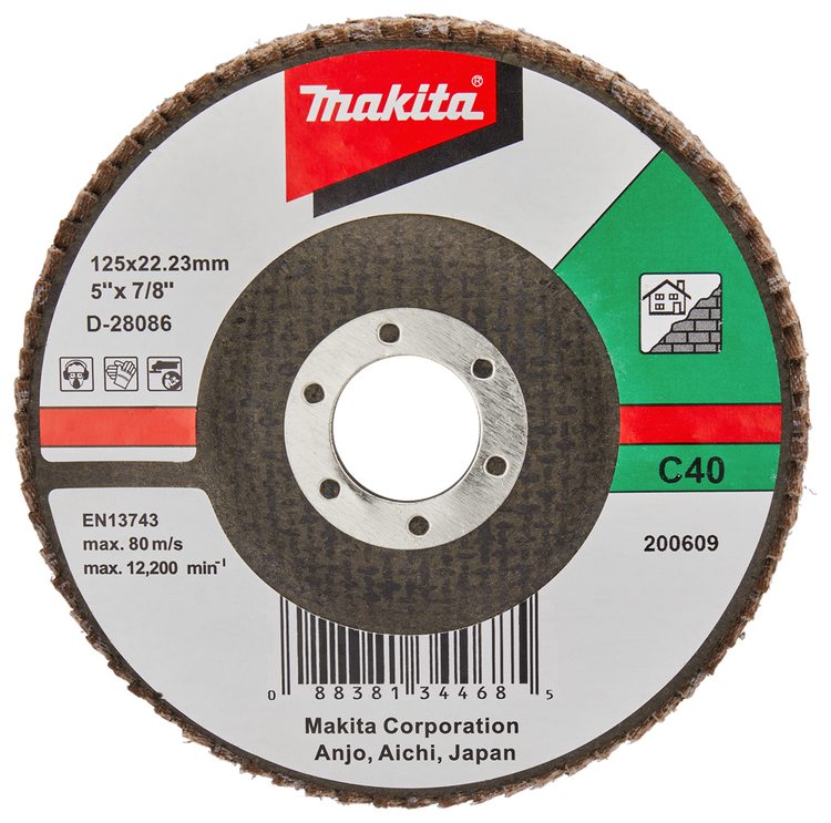 Makita accessoires lamellenschuurschijf 125mm c40 - d-28086 - d-28086