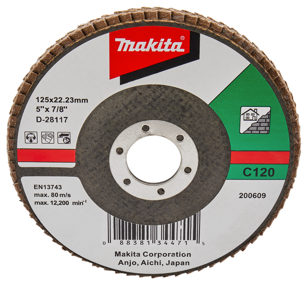 Makita accessoires lamellenschuurschijf 125mm c120 - d-28117 - d-28117