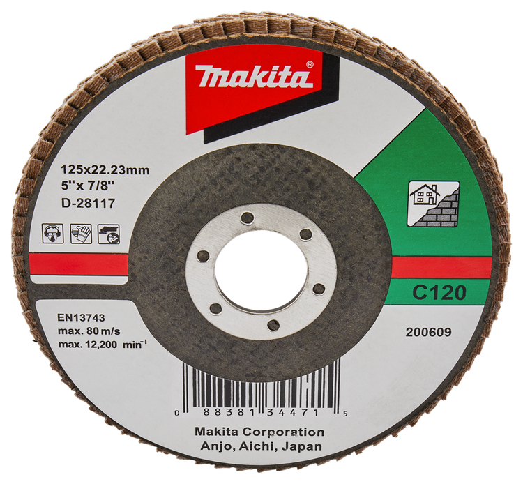 Makita accessoires lamellenschuurschijf 125mm c120 - d-28117 - d-28117