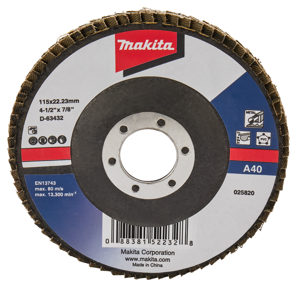 Makita accessoires lamellenschuurschijf 115mm a40 - d-63432 d-63432