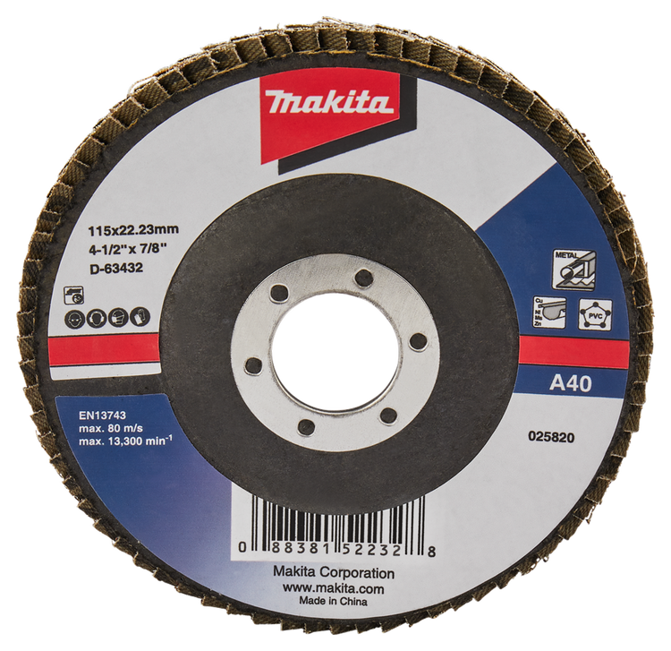 Makita accessoires lamellenschuurschijf 115mm a40 - d-63432 d-63432