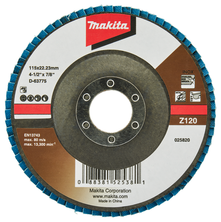 Makita accessoires lamellenschuurschijf 115mm z120 - d-63775 d-63775