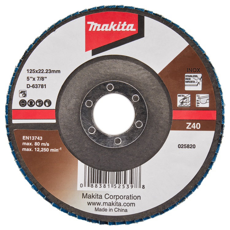 Makita accessoires lamellenschuurschijf 125mm z40 - d-63781 d-63781