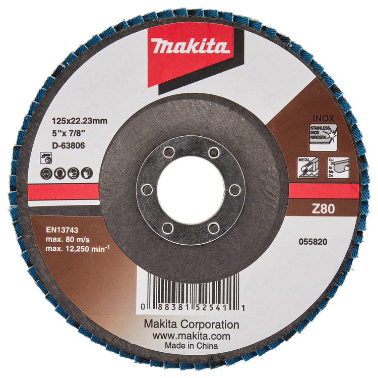 Makita accessoires lamellenschuurschijf 125mm z80 - d-63806 d-63806