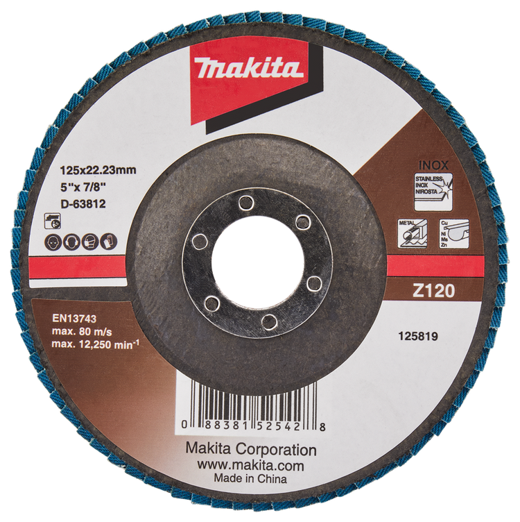 Makita accessoires lamellenschuurschijf 125mm z120 - d-63812 d-63812