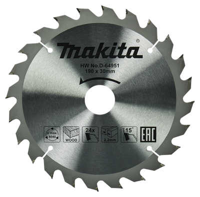 Makita accessoires cirkelzaagblad hout | standaard, 190x30x2,2 t24 15g - d-64951 - d-64951