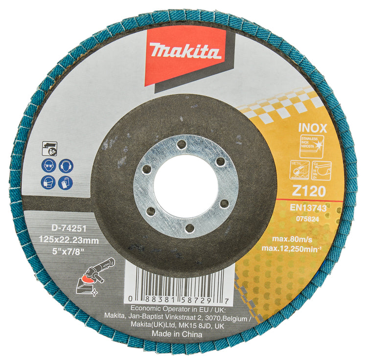 Makita accessoires lamellenschuurschijf 125mm z120 - d-74251