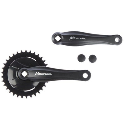 Miranda crankstel 33t beta 1+ voor 3 32 ketting - met disc - zwart zilver