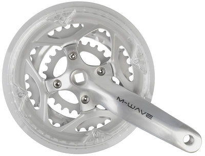 M-wave crankset 26 38 48t 170mm vlak +0mm 7-8sp met kettingrand zilver