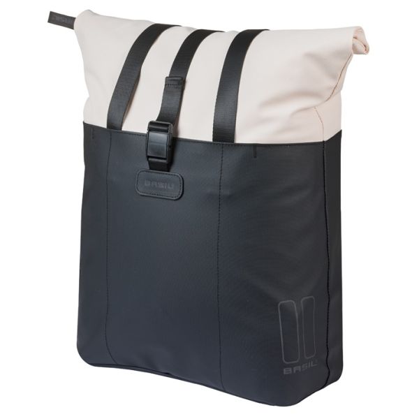 Basil b.v. tas basil vive shopper wit zwart | mik hooks | 20l