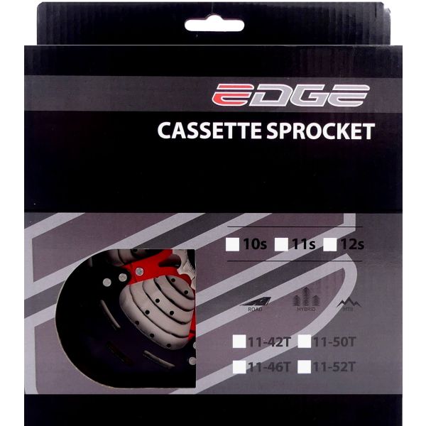 Edge cassette 11 speed cs-m9011 11-42t - zilver zwart