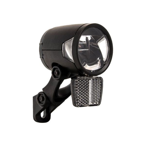 Koplamp Herrmans H-Black MR8 dynamo - aan uit functie -met houder - 180 lumen