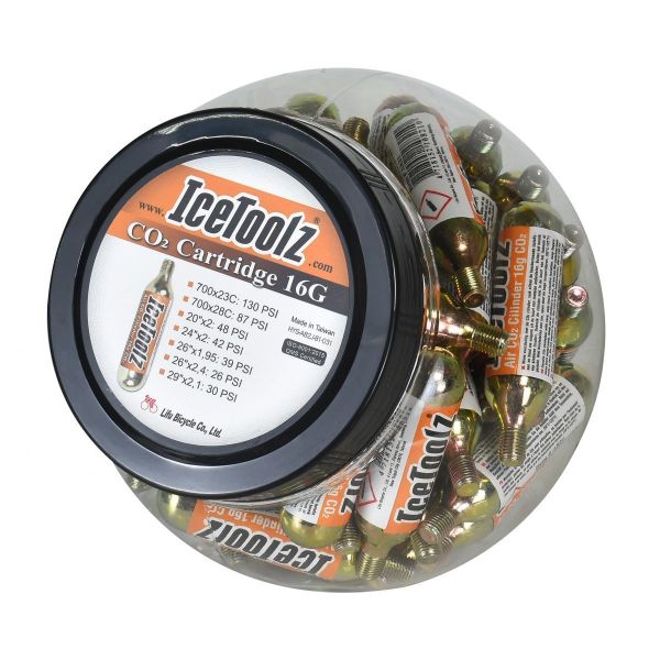 Icetoolz co2 patronen 16 gram met schroefdraad a821 (pot van 50 stuks)
