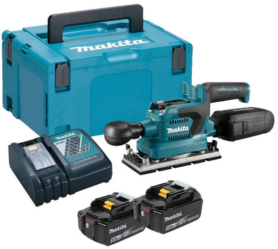Makita dbo380rtj | accu vlakschuurmachine | 18v | li-ion | 2 x 5,0 ah accu + snellader | in mbox - dbo380rtj