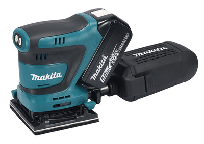 Makita dbo480rtj accu handpalm vlakschuurmachine | 18v | 2 x 5.0 ah accu + snellader | in mbox - dbo480rtj