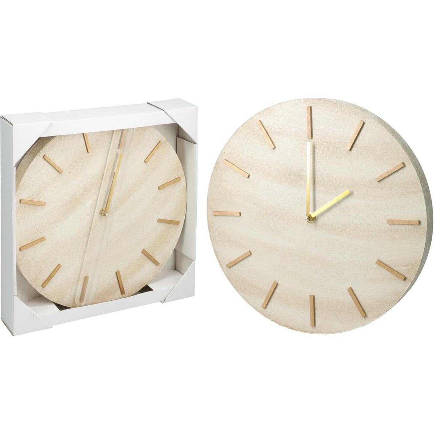 Home styling klok mdf marmer look ø30cm