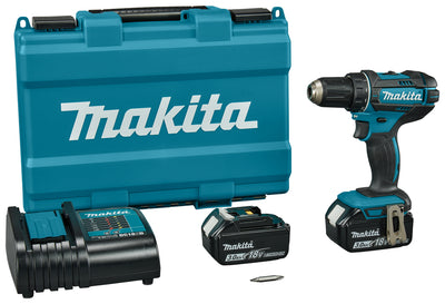 Makita ddf482sfe 18v boor- schroefmachine 3,0 ah accu (2 st), oplader, koffer