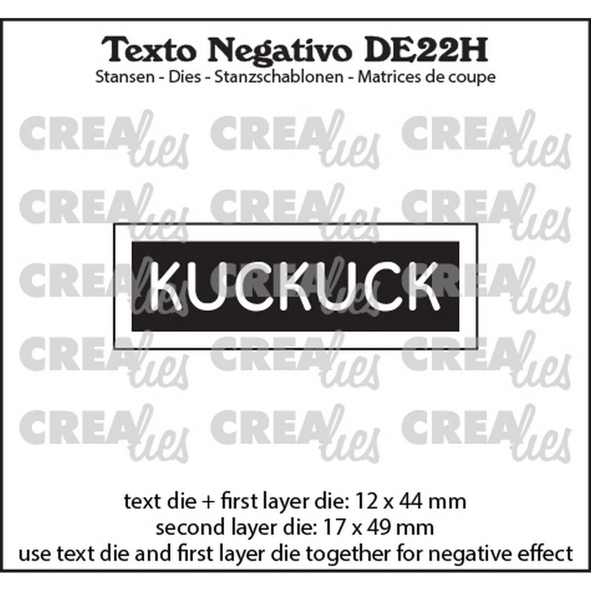Crealies • texto negativo kuckuck (horizontaal)