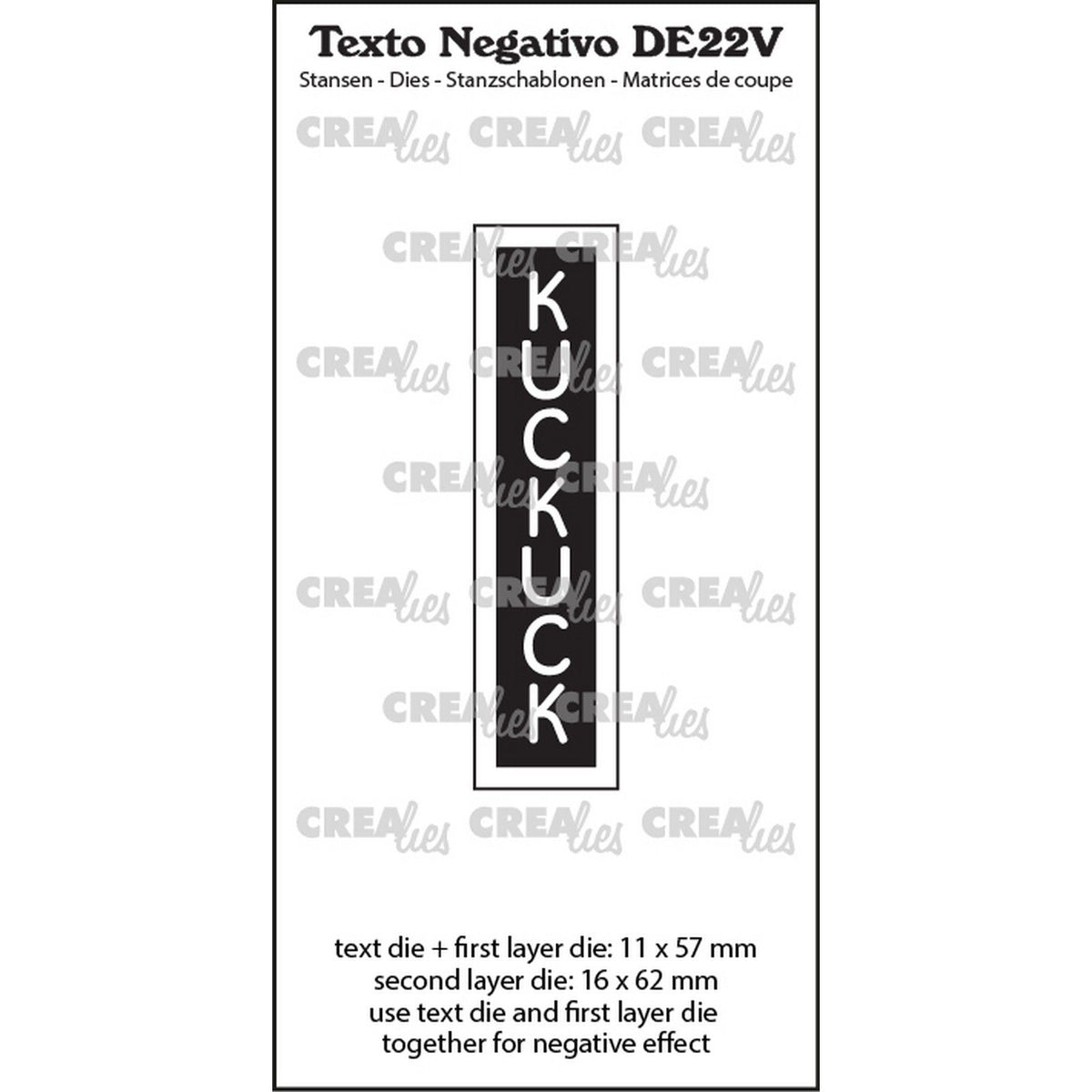 Crealies • texto negativo kuckuck (verticaal)