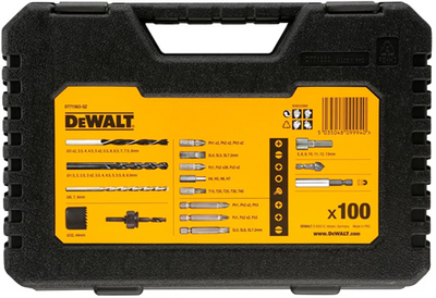Dewalt accessoires 100-delige schroef- boren- en gatenzagenset | dt71563-qz
